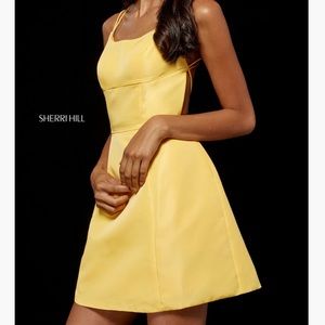 Sherri Hill Yellow 52154 Short Dress
